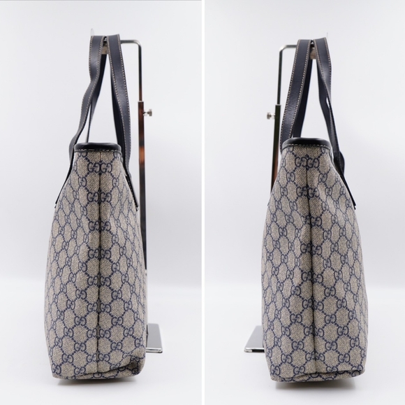 AW41❤️ GUCCI GG Supreme Monogram Zippered Shopping Tote - Picture 6 of 14